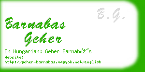 barnabas geher business card